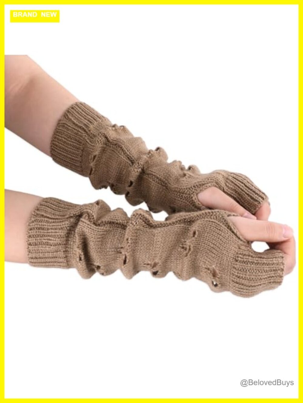 Fingerless Crochet Arm Gloves Grunge Fairy Style Long Knit Women's